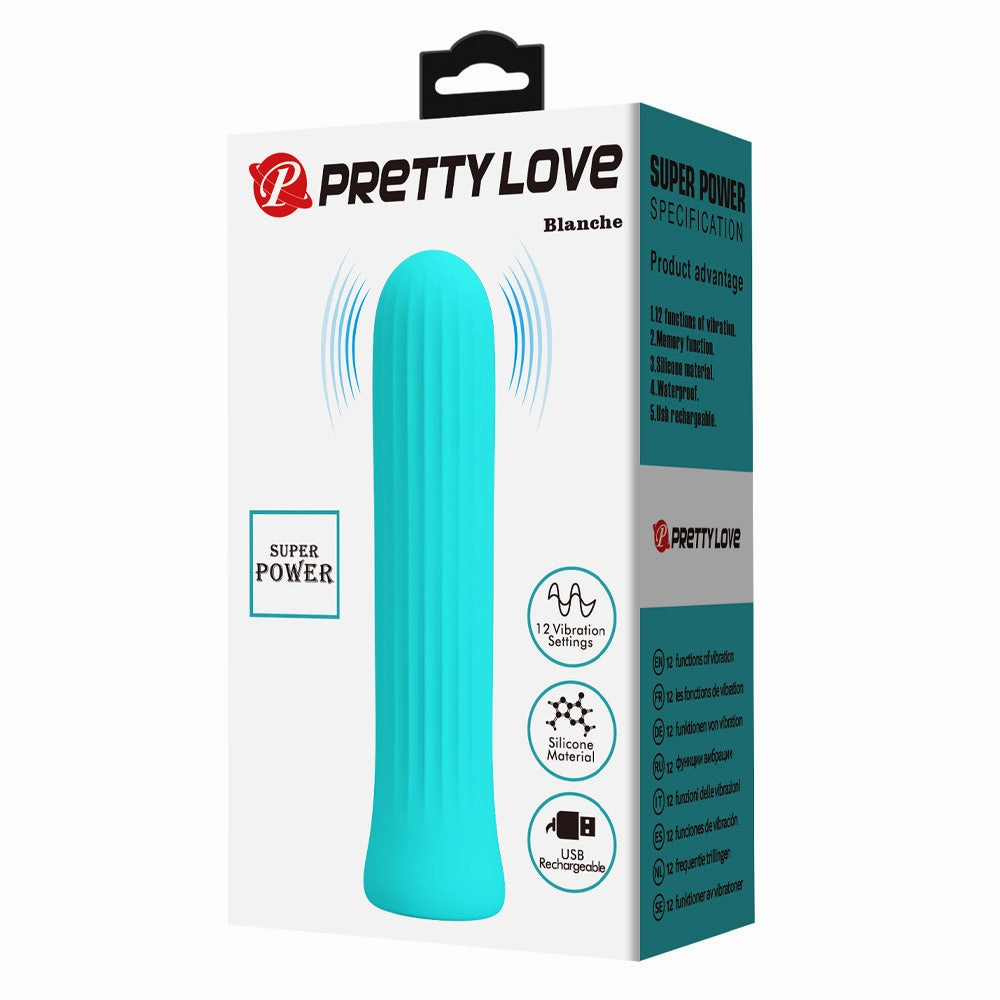 Pretty Love Blanche Ribbed Silicone Bullet Vibrator
