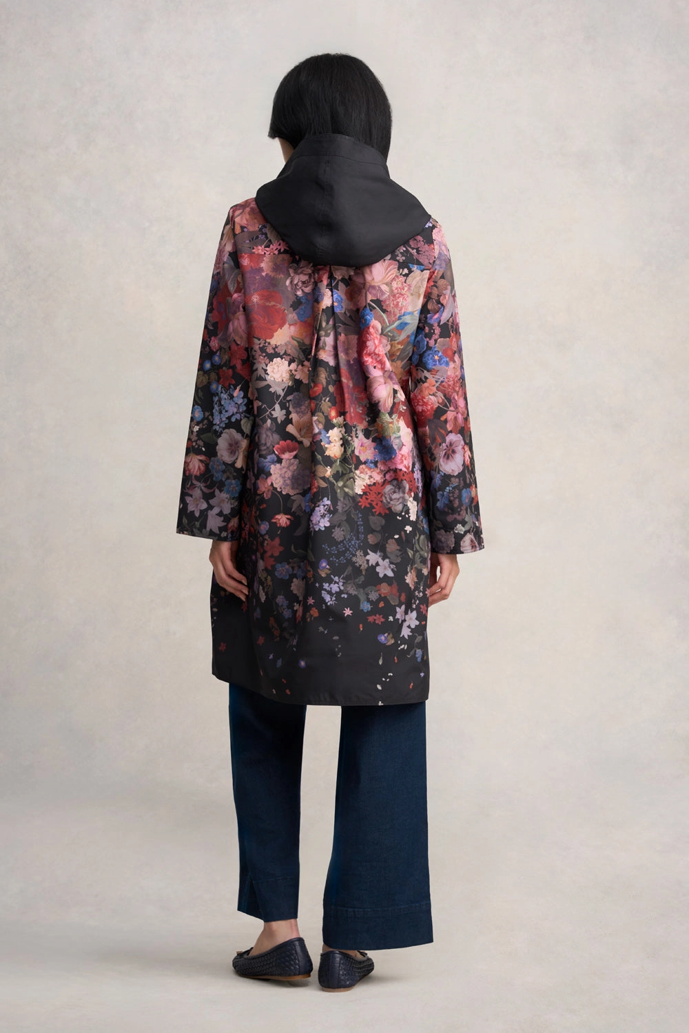 Printed Reversible Raincoat - Midnight Floral