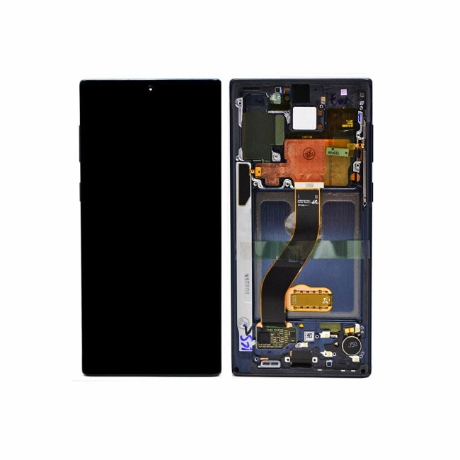 PULLED  OEM LCD NOTE 10 PLUS WITH FRAME AB STOCK (USED)
