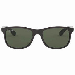 Ray-Ban Rb4202 Andy Rectangular Sunglasses, Matte Black on Black/Dark Green
