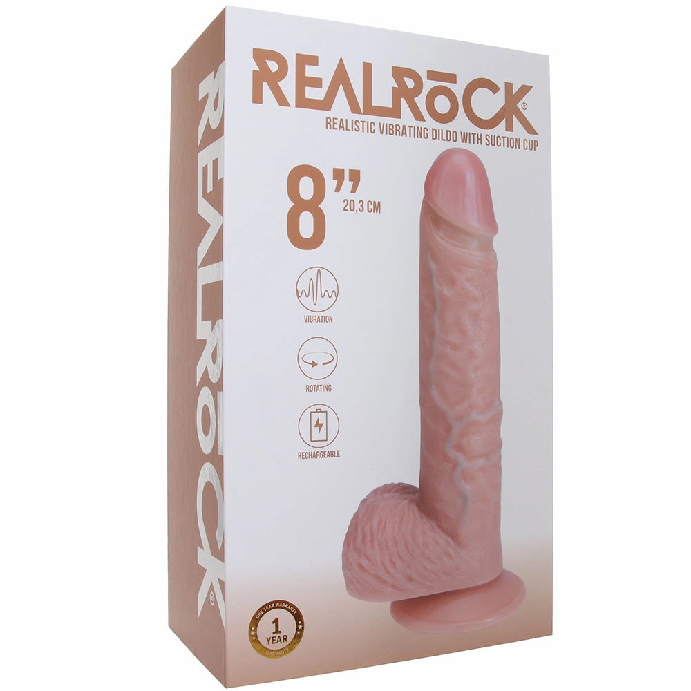 RealRock 8 Inch Ballsy Rotating and Vibrating Dildo