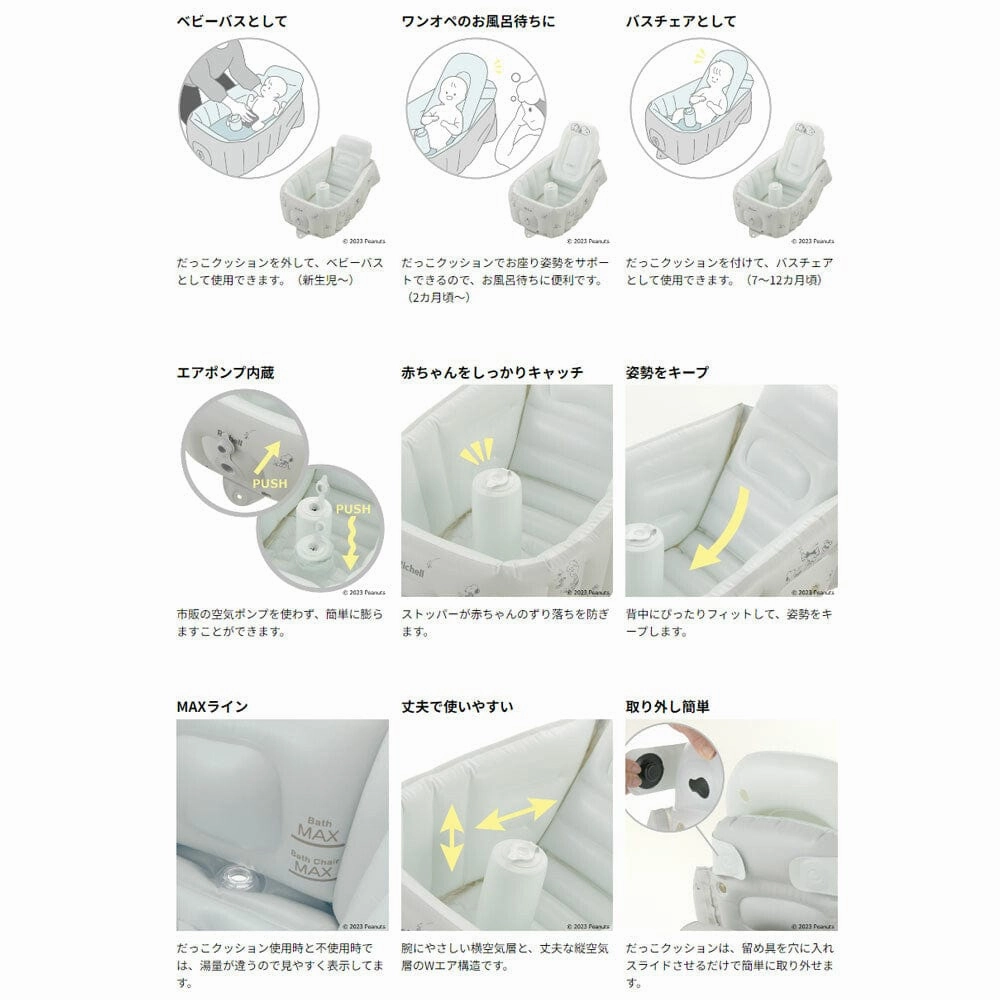 Richell - Inflatable Foldable Soft Baby Bath Tub Step Up