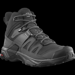 Salomon L41383400 X Ultra 4 Mid GORE-TEX Hiking Boots for Men - Black/Magnet/Pearl Blue - 12M