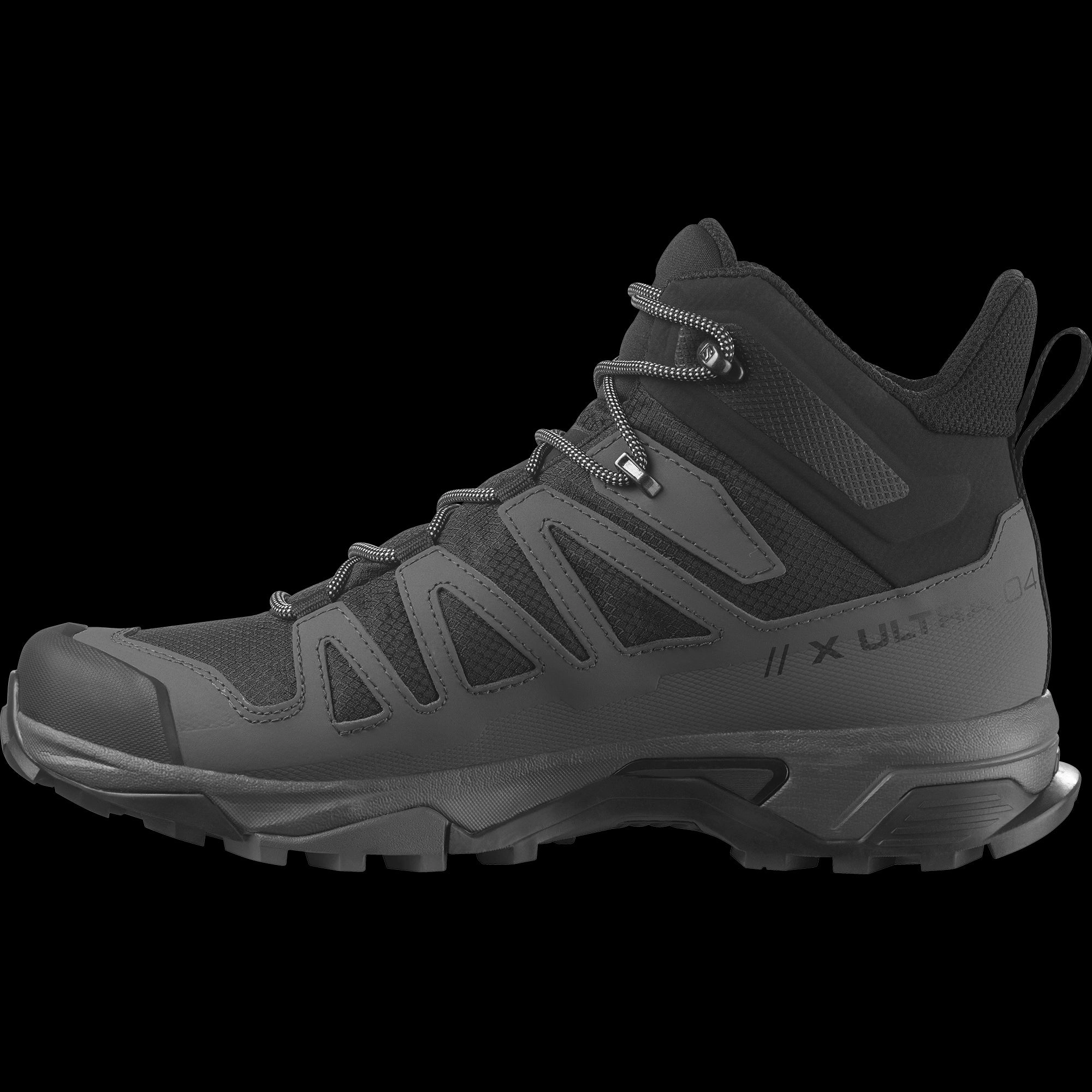 Salomon L41383400 X Ultra 4 Mid GORE-TEX Hiking Boots for Men - Black/Magnet/Pearl Blue - 12M