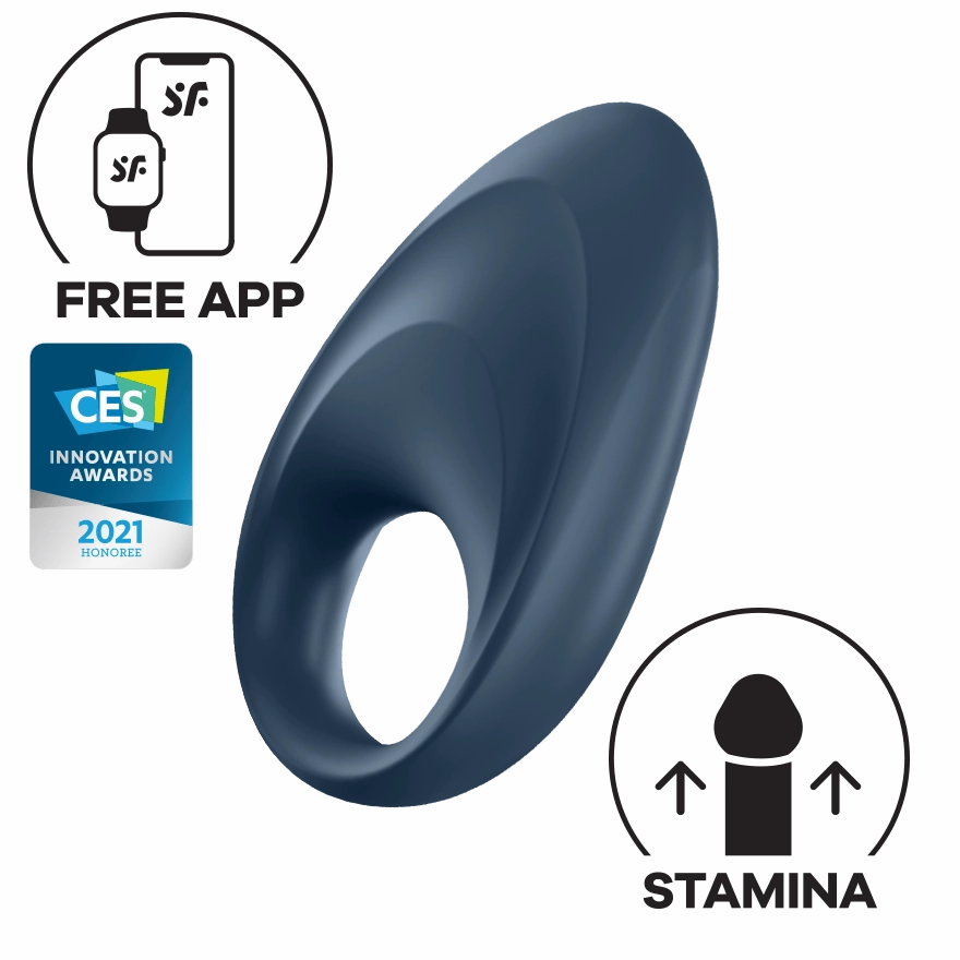 Satisfyer - Mighty One Ring App-Controlled Bluetooth Cock Ring (Blue)