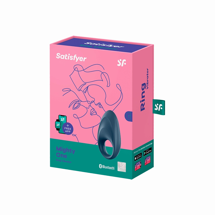Satisfyer - Mighty One Ring App-Controlled Bluetooth Cock Ring (Blue)
