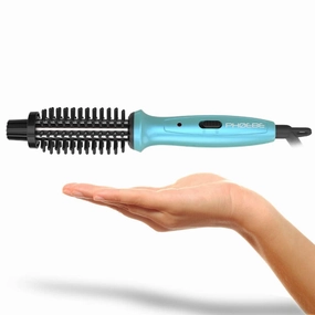 Sea-Maid 1 Inch Curling Iron Thermal Brush Adjustable Temperature for Curls or Waves, Blue - Lightweight