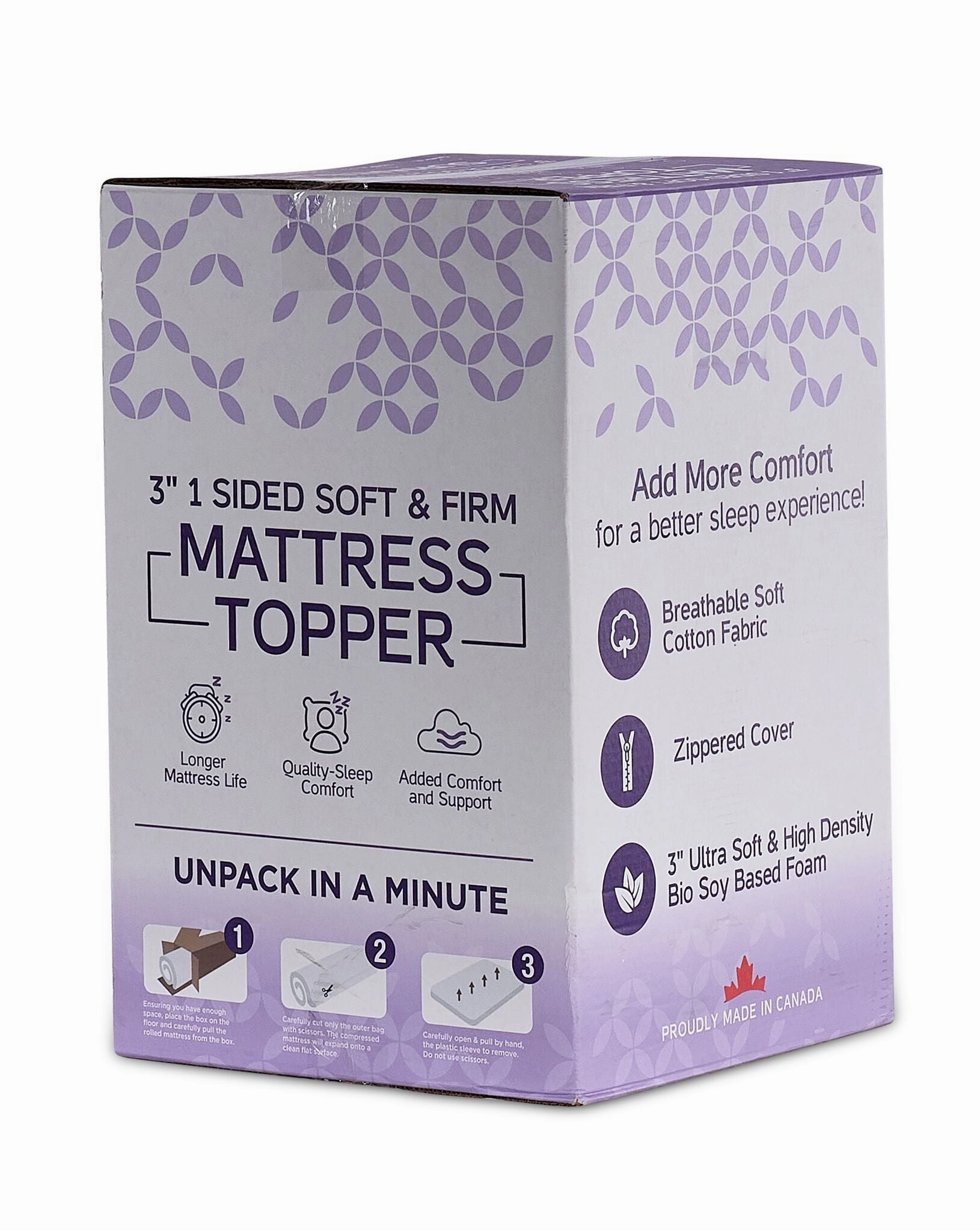 So Sleepy 3" One-Sided Soft and Firm Full Mattress Topper