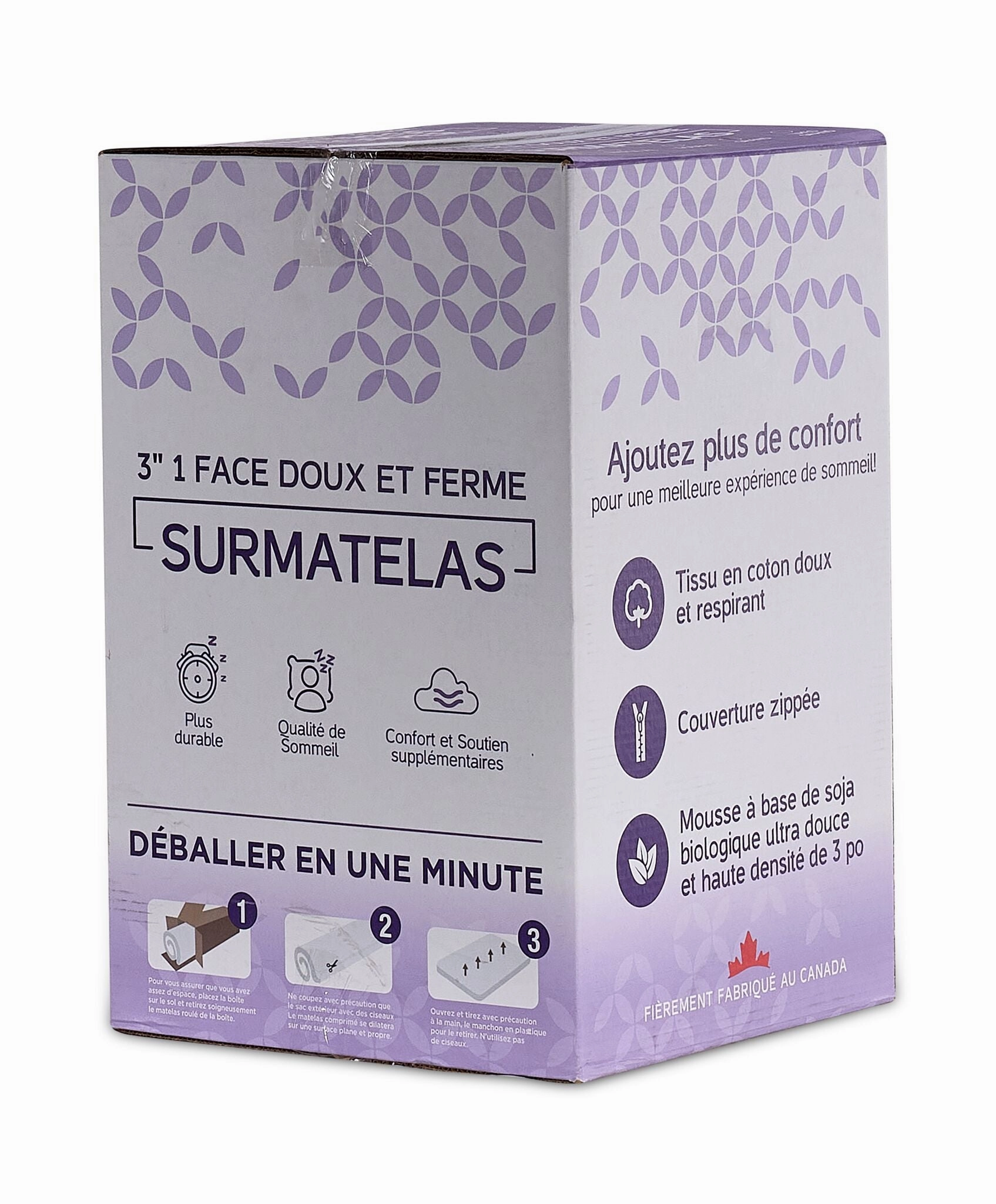 So Sleepy 3" One-Sided Soft and Firm Full Mattress Topper
