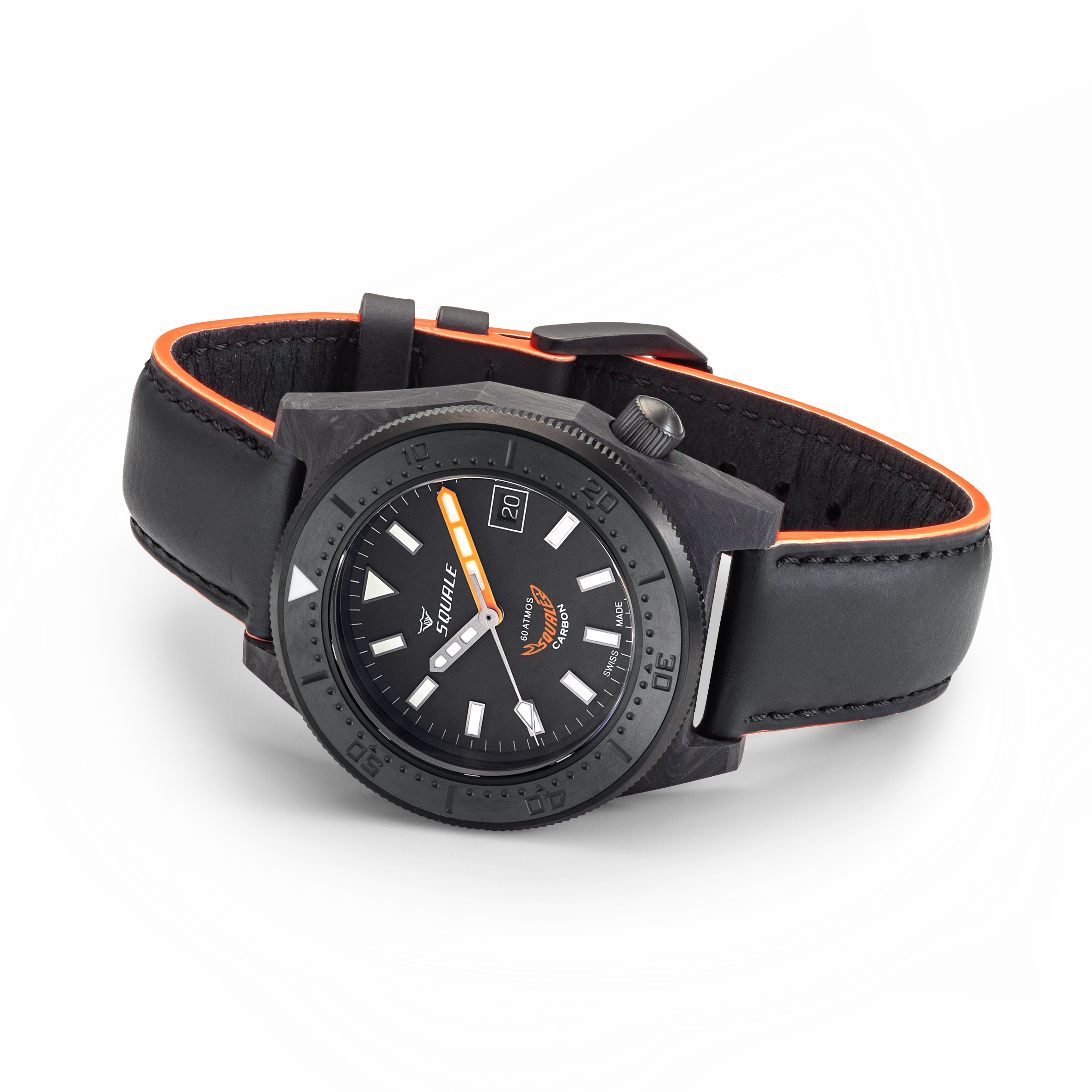 Squale 60 Atmos T-183 Forged Carbon Orange T-183FCOR