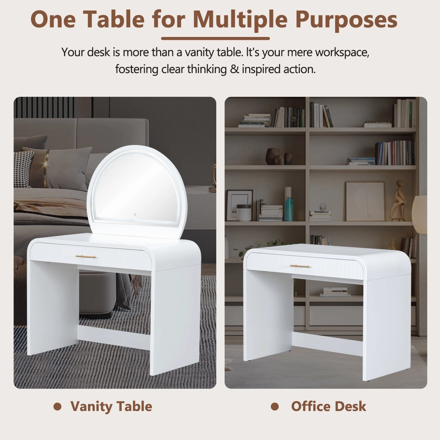 Streamdale 39" Lighted Mirror Vanity Table with Drawer