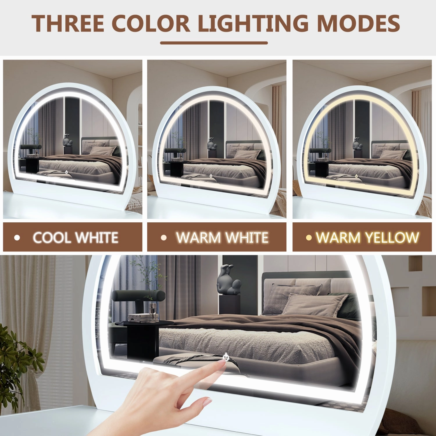Streamdale 39" Lighted Mirror Vanity Table with Drawer