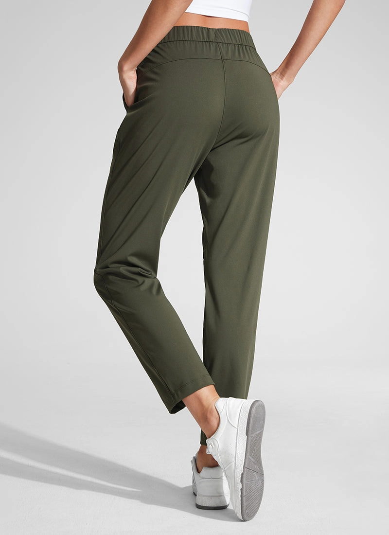 Stretch Drawstring 7/8 Pants with Pockets 27''
