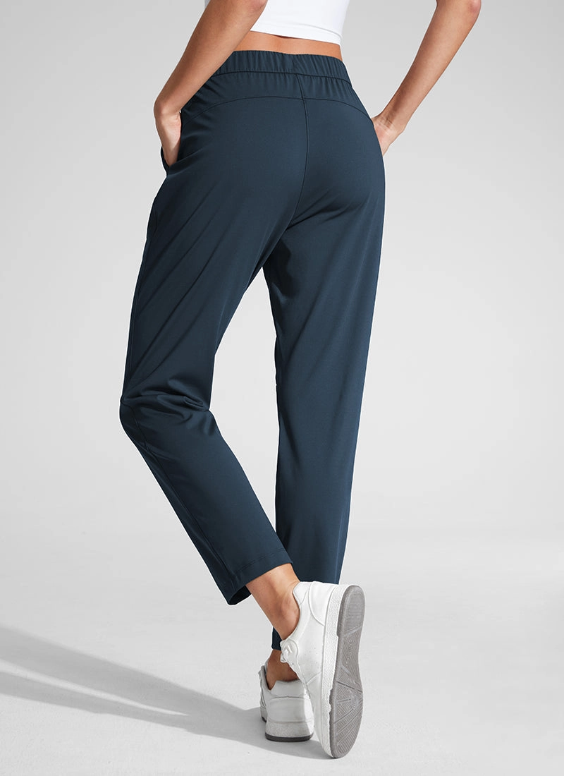 Stretch Drawstring 7/8 Pants with Pockets 27''