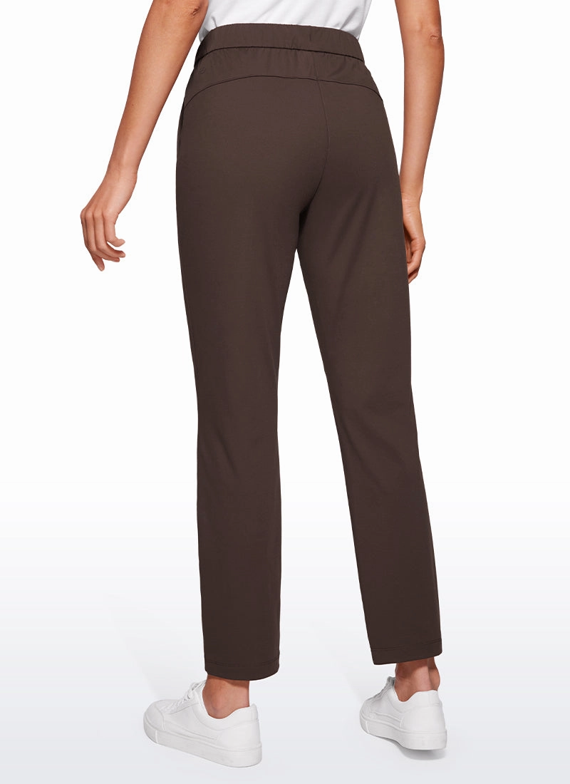 Stretch Drawstring 7/8 Pants with Pockets 27''