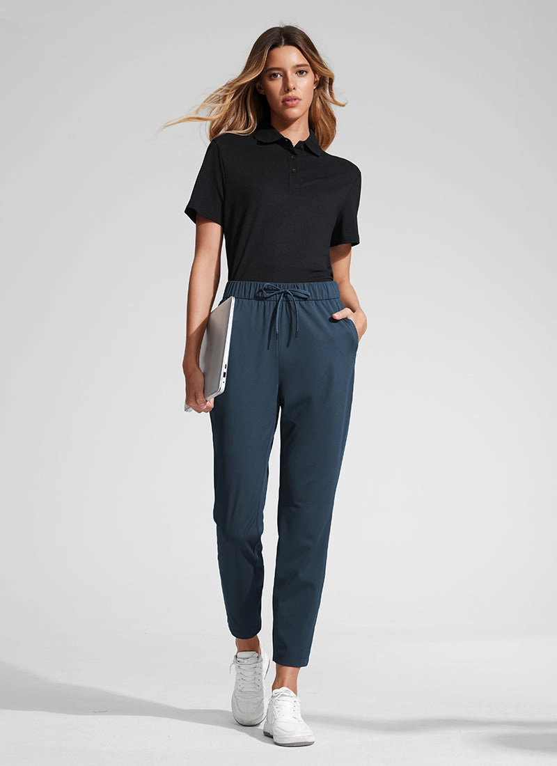 Stretch Drawstring 7/8 Pants with Pockets 27''