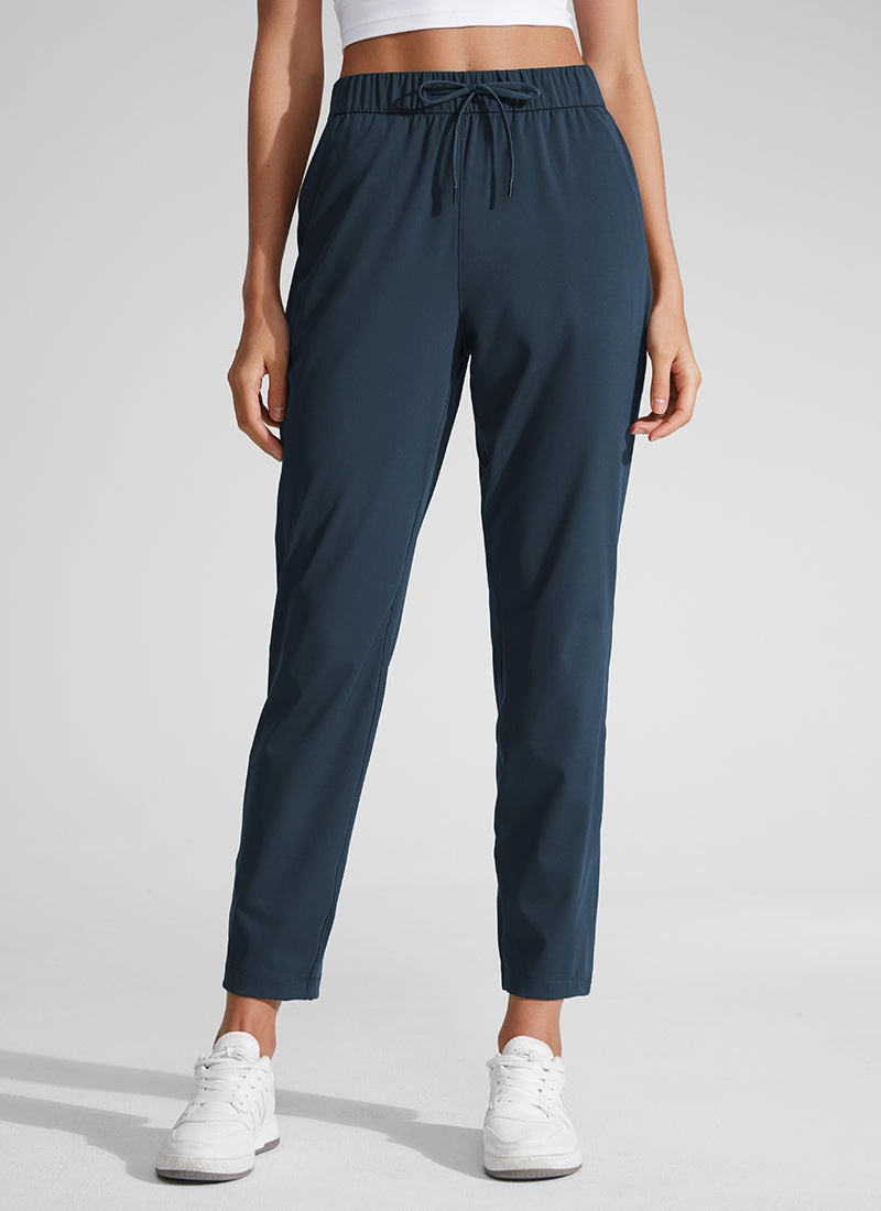 Stretch Drawstring 7/8 Pants with Pockets 27''