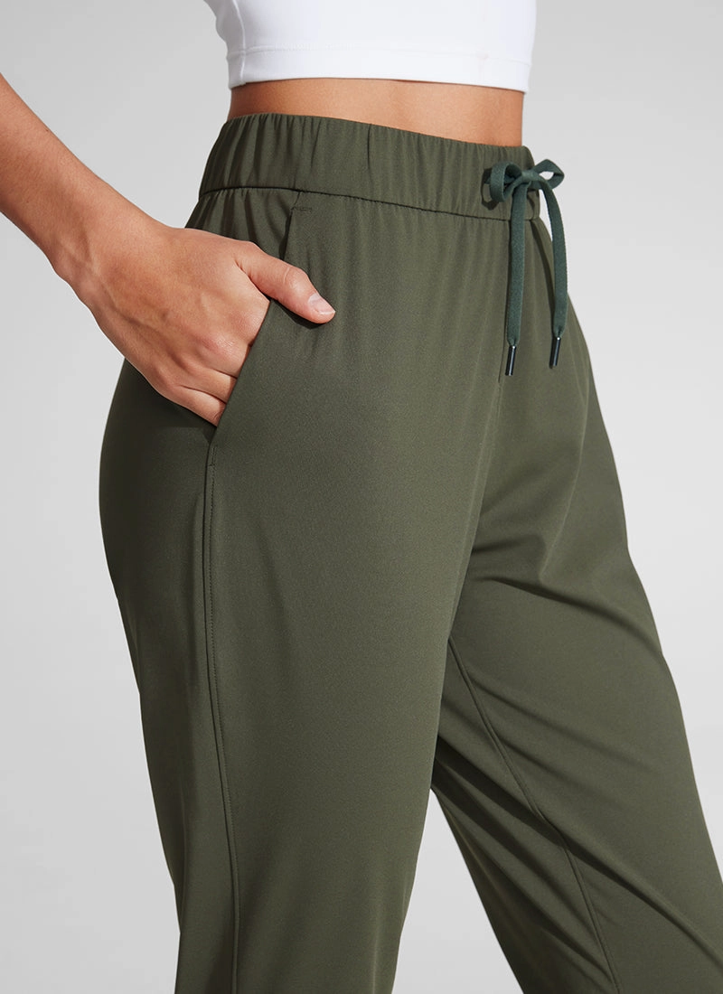 Stretch Drawstring 7/8 Pants with Pockets 27''