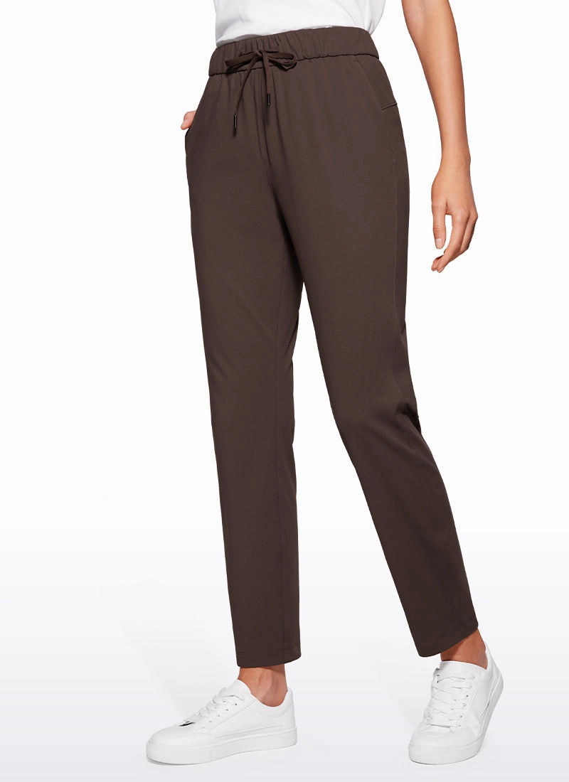 Stretch Drawstring 7/8 Pants with Pockets 27''