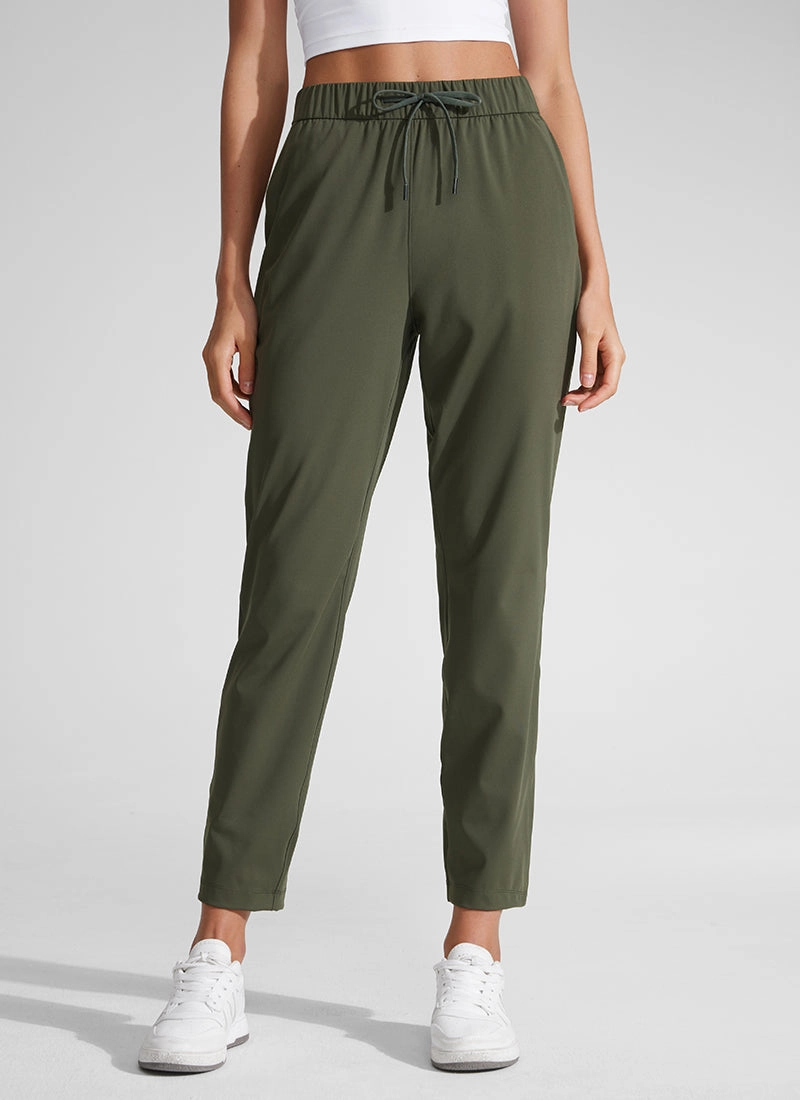 Stretch Drawstring 7/8 Pants with Pockets 27''