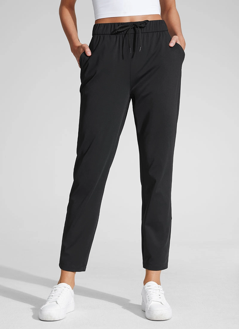 Stretch Drawstring 7/8 Pants with Pockets 27''