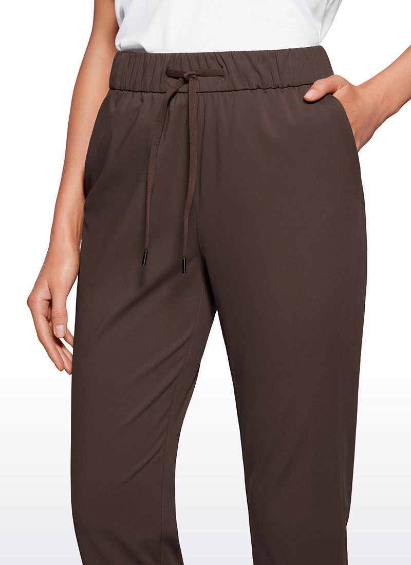 Stretch Drawstring 7/8 Pants with Pockets 27''