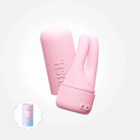Swish - Compact   Rechargeable Pink Dual Tip Vibrator with Travel Case
