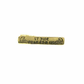 Symbols Of Faith St. Jude  Pray For Us Gold Tie Bar Clip