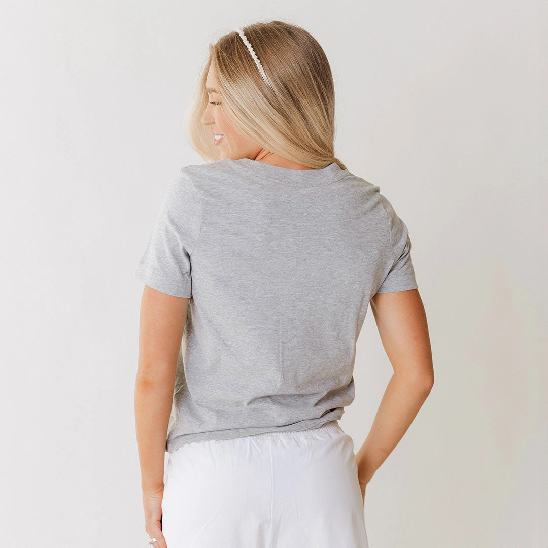 Texas Embroidered Tee, Heather Grey