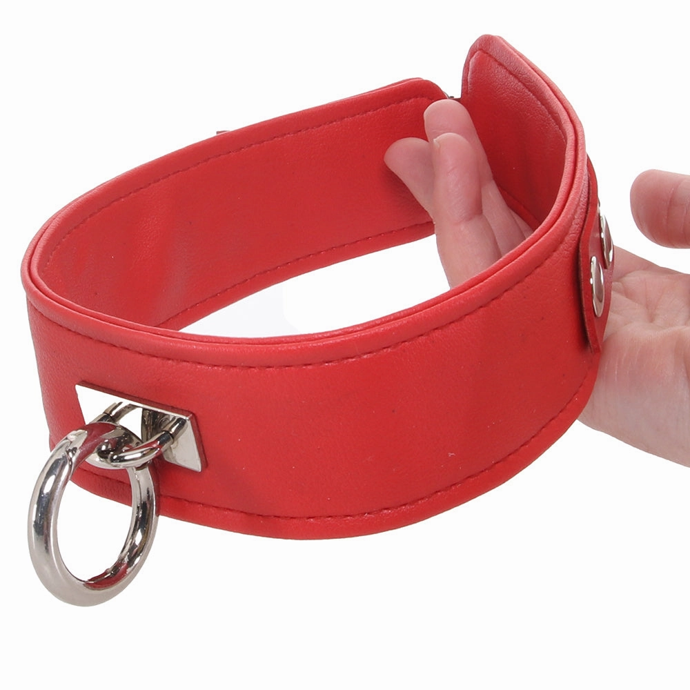 Vegan Leather Collar in Red