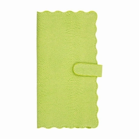 Women's Lizard Print Travel Wallet In Green