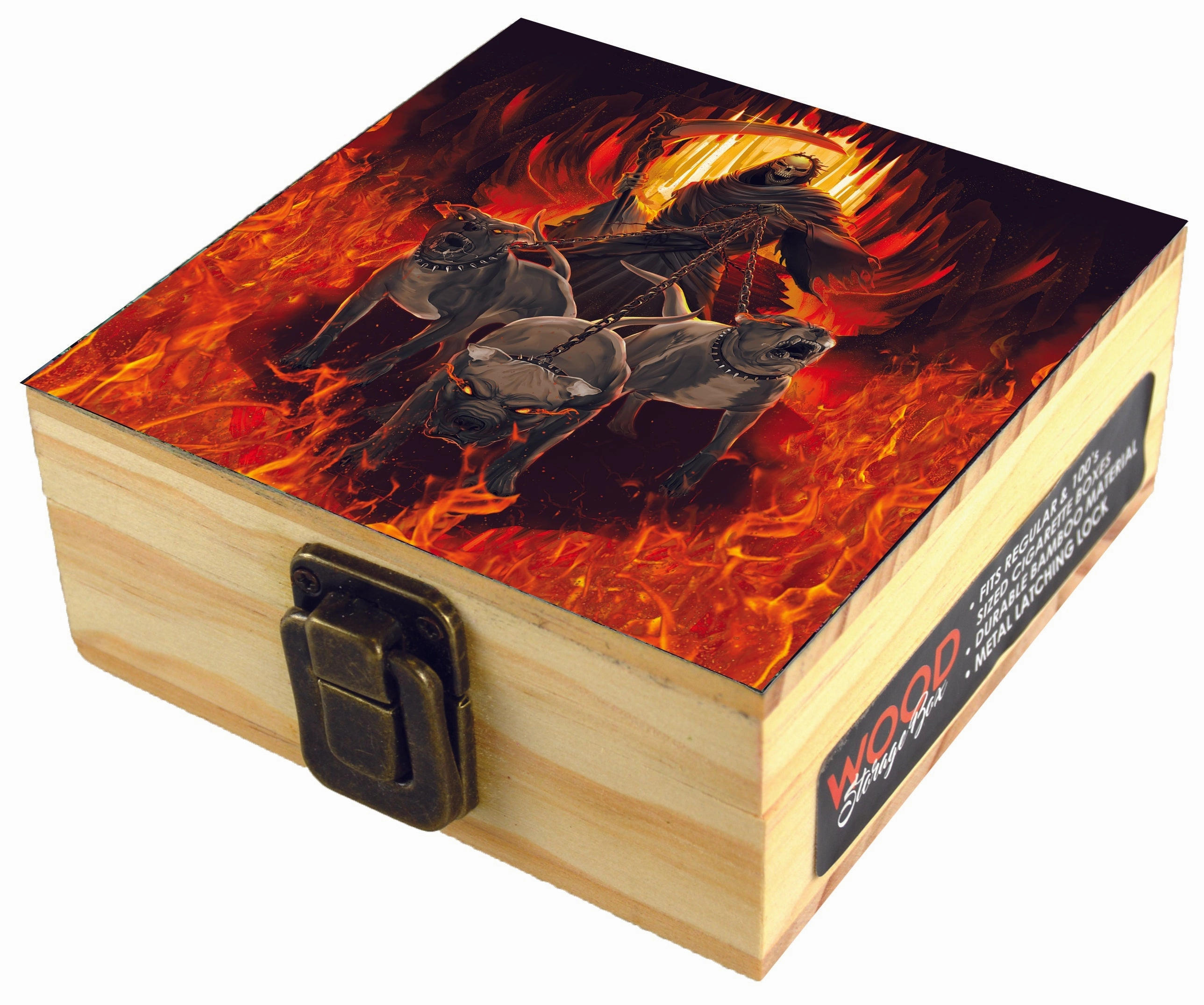 Wood Storage Box with Metal Latch - 6 Pieces Per Retail Ready Display 23224