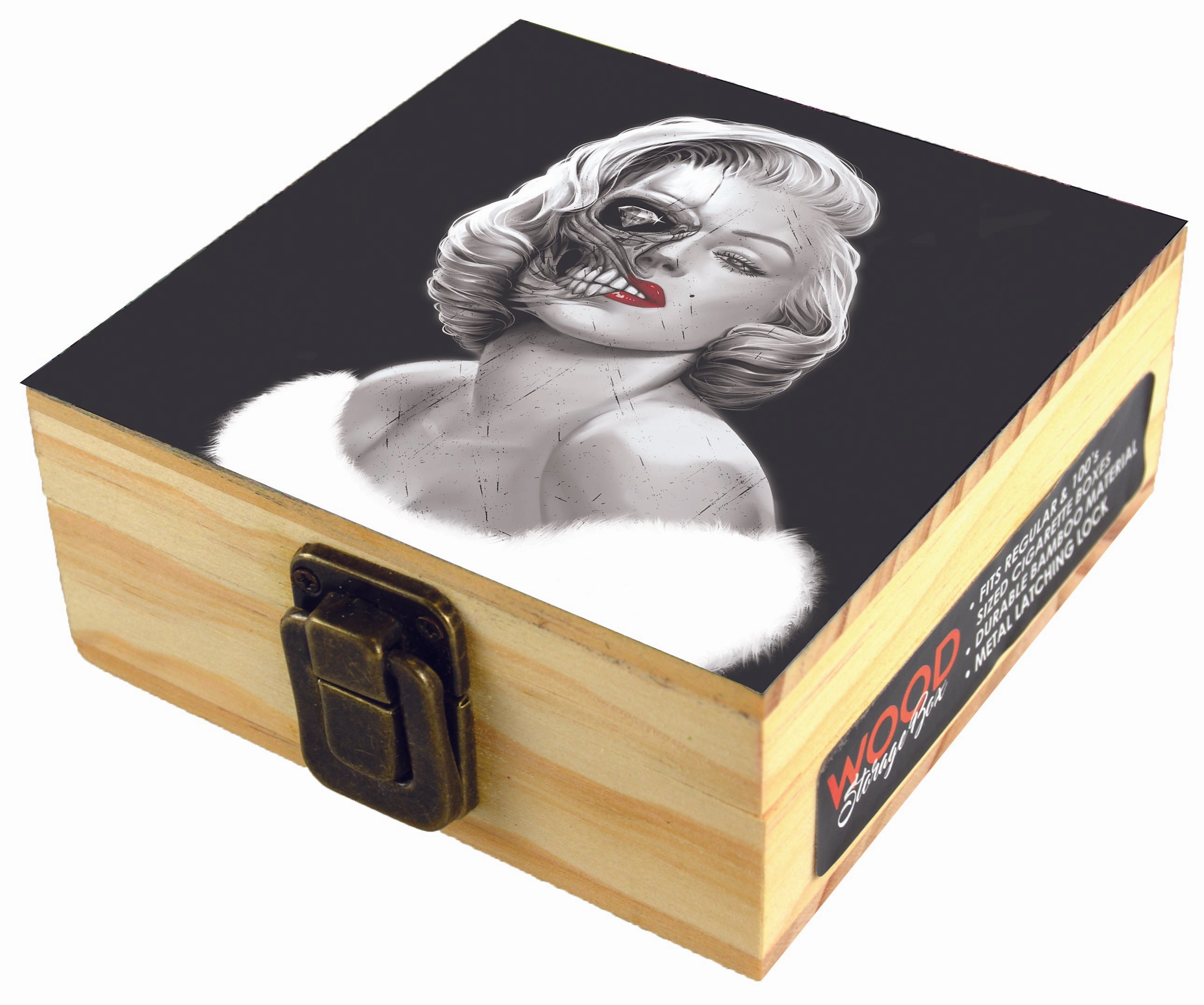 Wood Storage Box with Metal Latch - 6 Pieces Per Retail Ready Display 23224